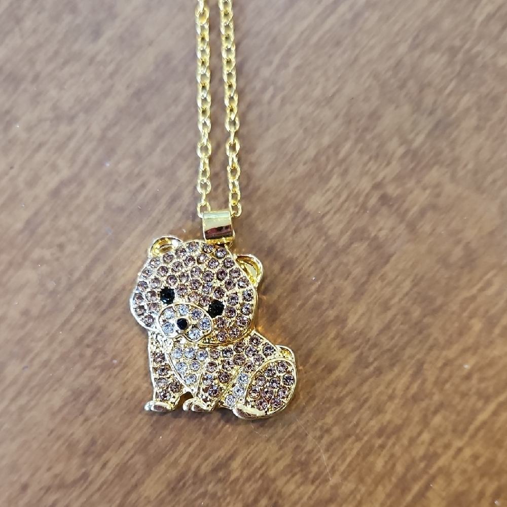 NWOT Pomeranian Gold Dog Necklace - Picture 2 of 4
